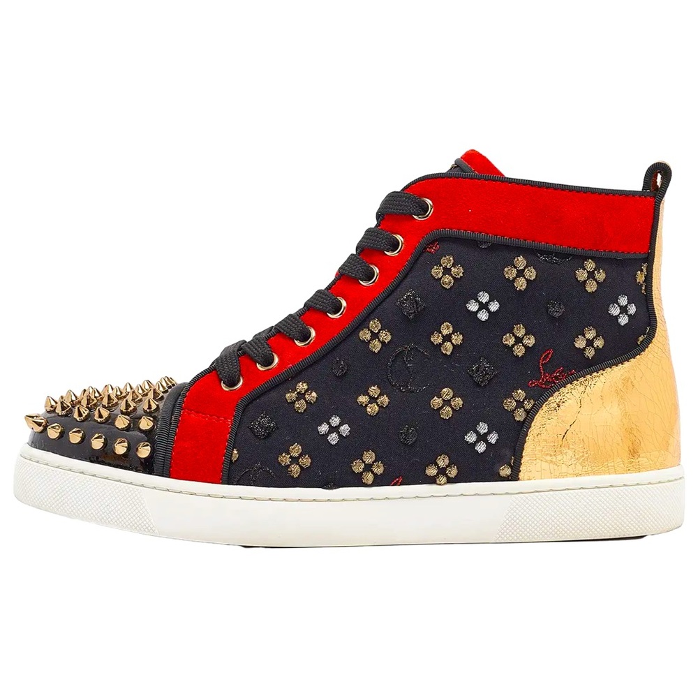 CHRISTIAN LOUBOUTIN Lou Spikes Orlato Flat High Top Sneakers Sz39 or 8.5